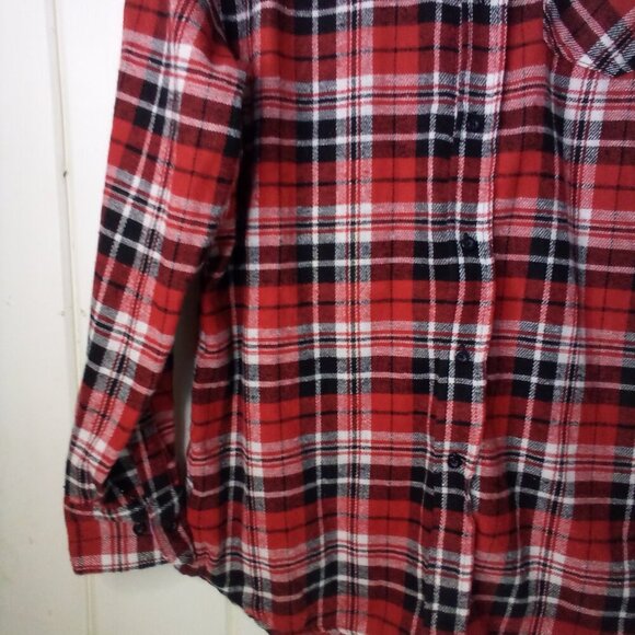 Bogari Shirt Men S Button Up Long Sleeve Plaid Red Black - Picture 6 of 16